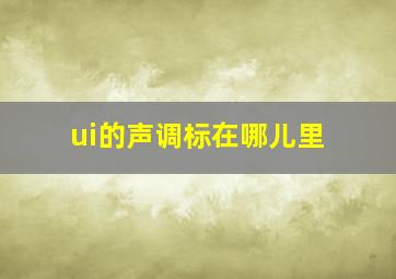 ui的声调标在哪儿里