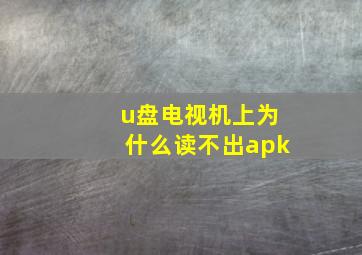 u盘电视机上为什么读不出apk