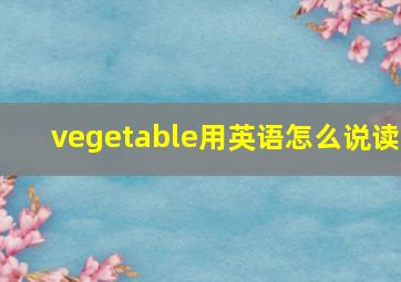 vegetable用英语怎么说读