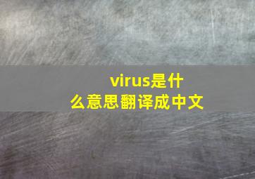 virus是什么意思翻译成中文