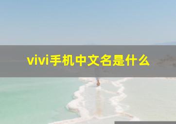 vivi手机中文名是什么