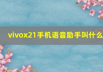 vivox21手机语音助手叫什么