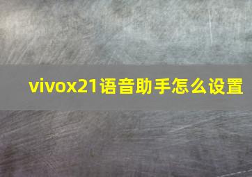 vivox21语音助手怎么设置