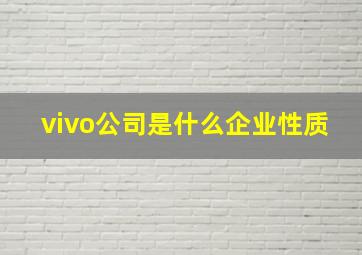 vivo公司是什么企业性质