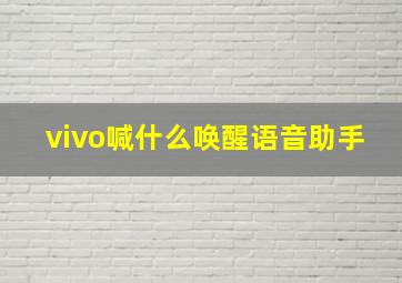 vivo喊什么唤醒语音助手