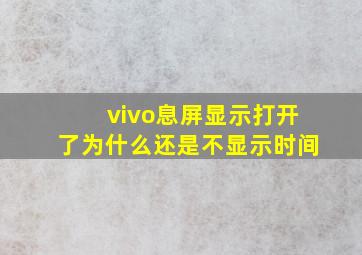 vivo息屏显示打开了为什么还是不显示时间