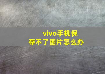 vivo手机保存不了图片怎么办