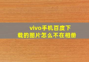 vivo手机百度下载的图片怎么不在相册