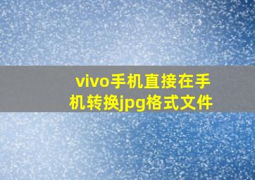 vivo手机直接在手机转换jpg格式文件