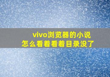 vivo浏览器的小说怎么看着看着目录没了