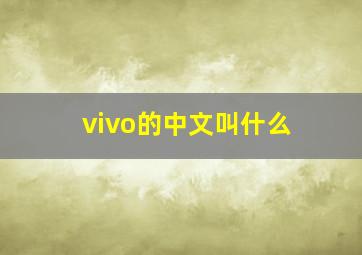 vivo的中文叫什么