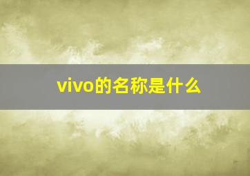 vivo的名称是什么