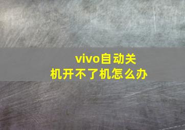 vivo自动关机开不了机怎么办