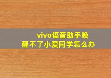 vivo语音助手唤醒不了小爱同学怎么办