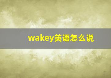 wakey英语怎么说