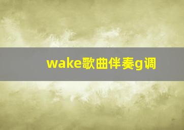 wake歌曲伴奏g调