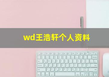 wd王浩轩个人资料