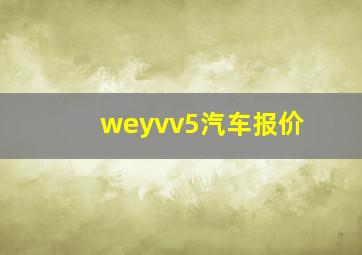 weyvv5汽车报价