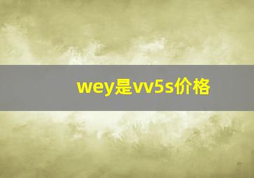 wey是vv5s价格