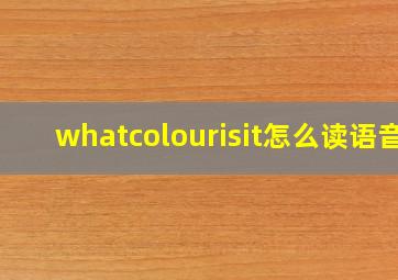 whatcolourisit怎么读语音