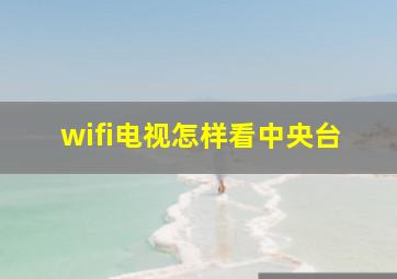 wifi电视怎样看中央台