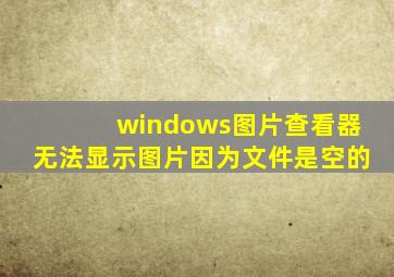 windows图片查看器无法显示图片因为文件是空的