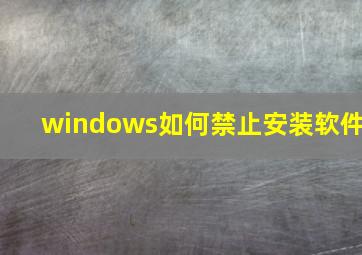 windows如何禁止安装软件