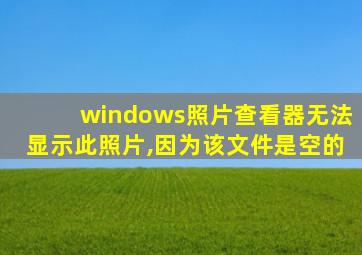 windows照片查看器无法显示此照片,因为该文件是空的