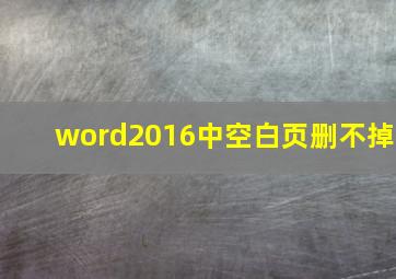 word2016中空白页删不掉