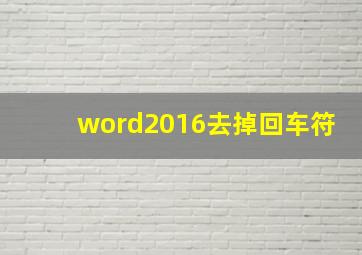 word2016去掉回车符