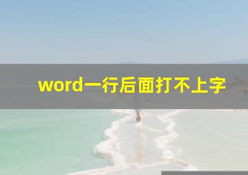 word一行后面打不上字