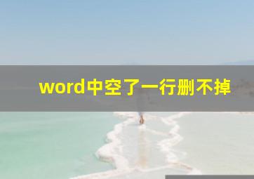 word中空了一行删不掉