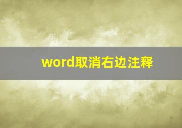 word取消右边注释