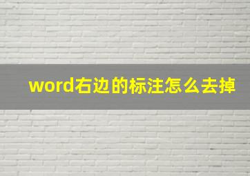 word右边的标注怎么去掉