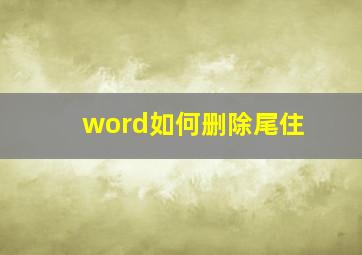 word如何删除尾住