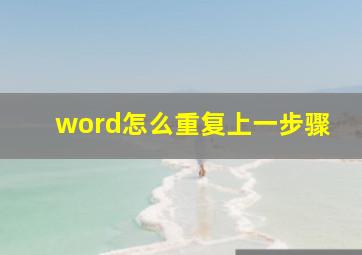 word怎么重复上一步骤