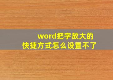 word把字放大的快捷方式怎么设置不了