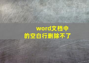 word文档中的空白行删除不了