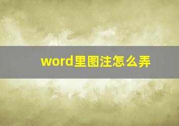 word里图注怎么弄