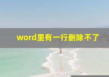 word里有一行删除不了