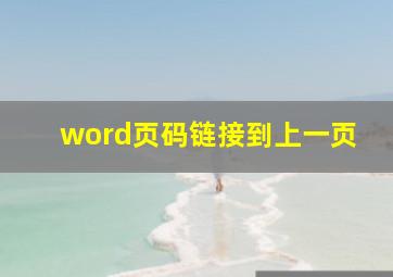 word页码链接到上一页