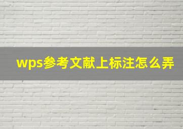 wps参考文献上标注怎么弄