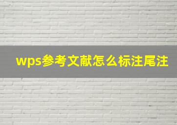 wps参考文献怎么标注尾注