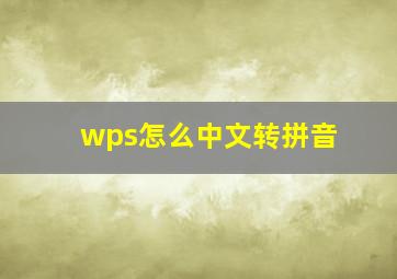 wps怎么中文转拼音