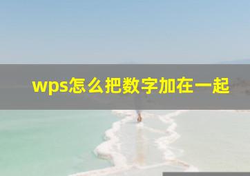 wps怎么把数字加在一起