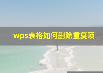 wps表格如何删除重复项