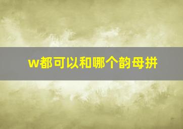 w都可以和哪个韵母拼