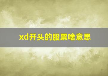 xd开头的股票啥意思