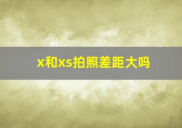 x和xs拍照差距大吗