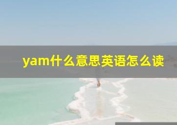 yam什么意思英语怎么读